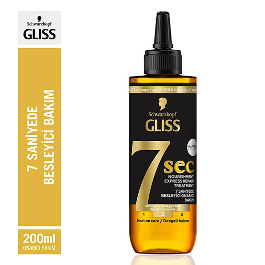 Gliss 7 Sec - 7 Second Express Nourishing Hair Cream for Dry & Damaged Hair, 6.76 fl oz