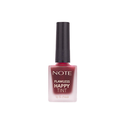 Note Cosmetics Flawless Happy Tint Lip & Cheek - Wild Cherry Pink: Natural Liquid Blush & Lip Stain for Radiant, Multi-Use Makeup