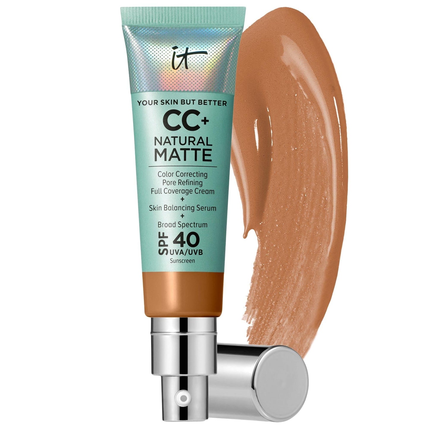 CC+ Cream Natural Matte Foundation with SPF 40 - Full Coverage, Vegan, Non-Comedogenic