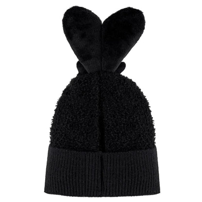 Eklips Kids Black Beanie with Cute Ears 1 pc