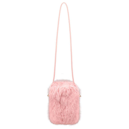 Eklips Pink Plush Phone Bag with Soft Texture