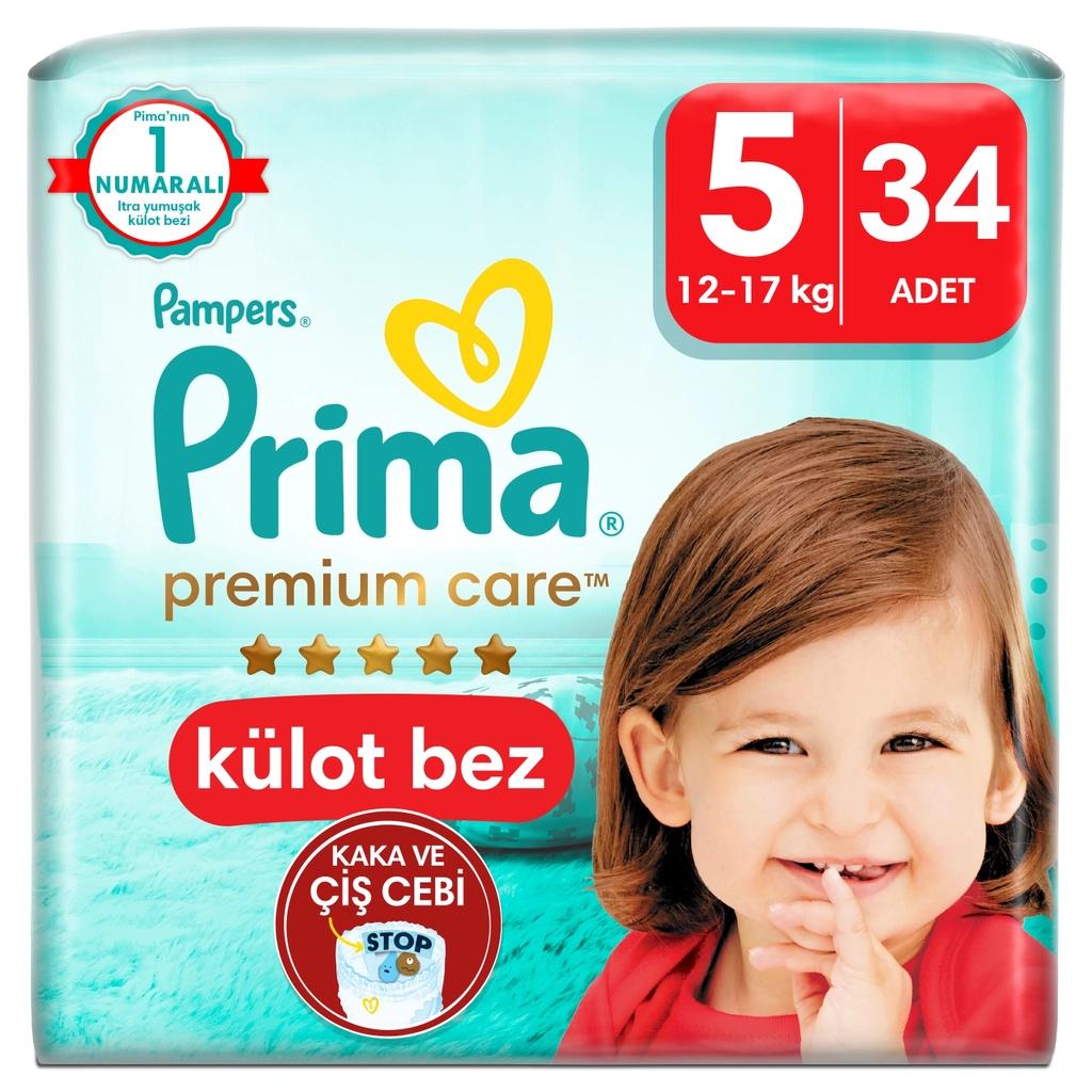 Prima Premium Care Pants Size 5 Diapers Junior Twin Pack 34 Count