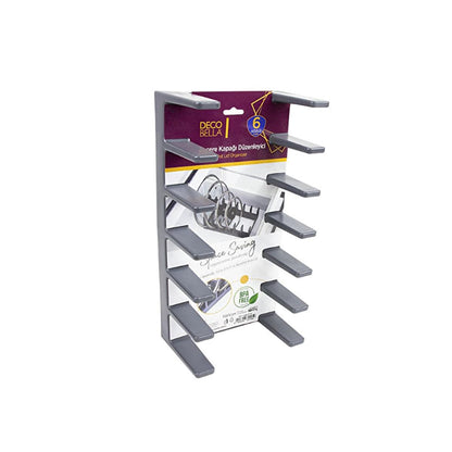 Decobella Pot Lid Organizer - Space Saving Kitchen Cabinet Organizer Holds 6 Lids, BPA-Free, Easy Access & Decluttering