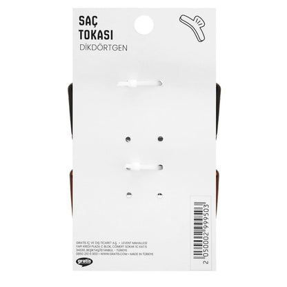 Eklips Large Rectangular Hair Claw Clips 2-Pack