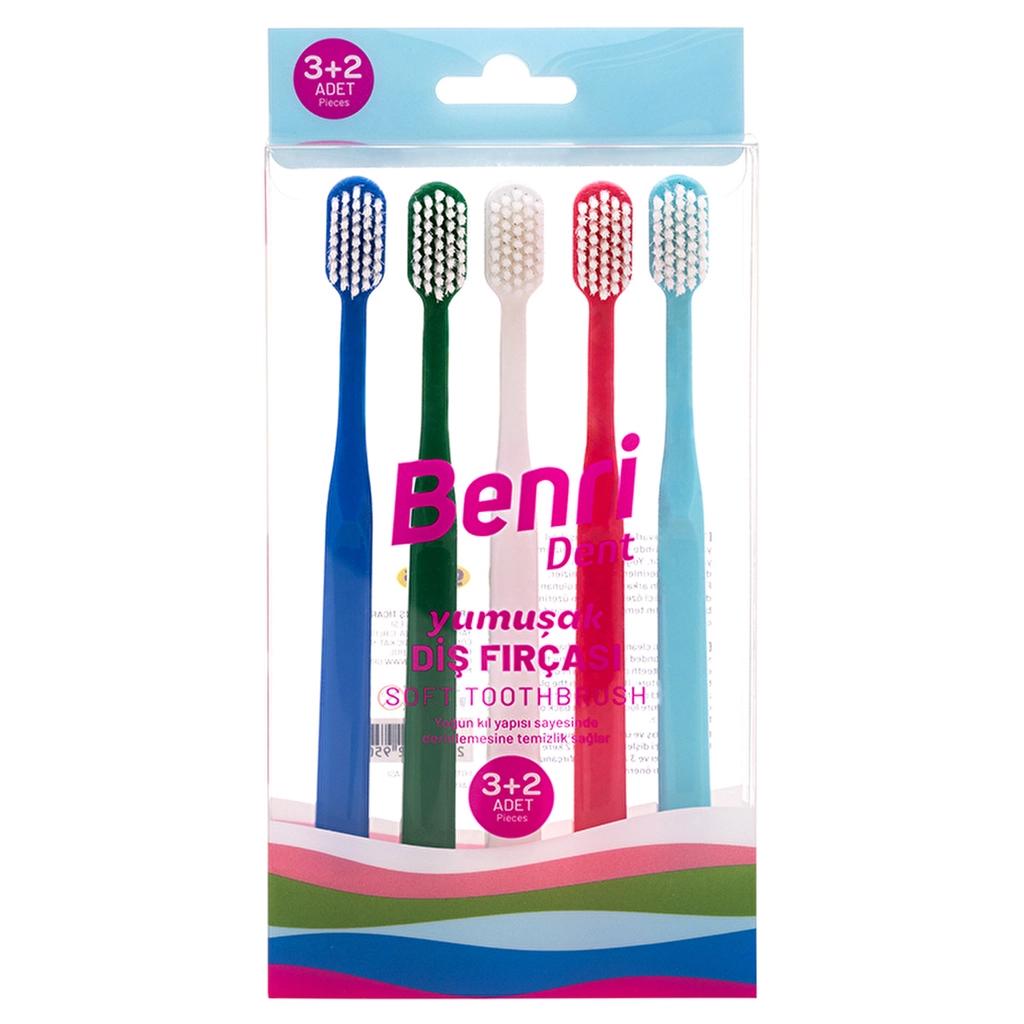 Benri Dent Family Toothbrush Set Medium 5-Pack
