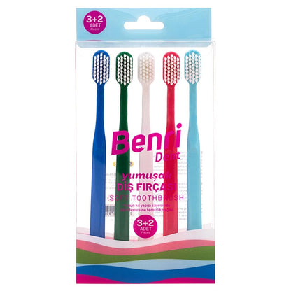 Benri Dent Family Toothbrush Set Medium 5-Pack
