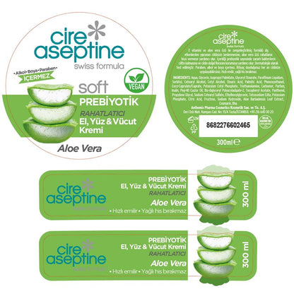 Cire Aseptine Soft Aloe Vera Soothing Cream with Prebiotics 300 ml