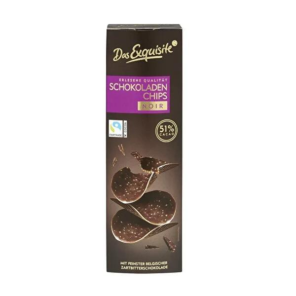 Das Exquisite Belgian Chocolate Chips - 51% Cocoa, Crunchy Rice Puffs, 36 Pieces