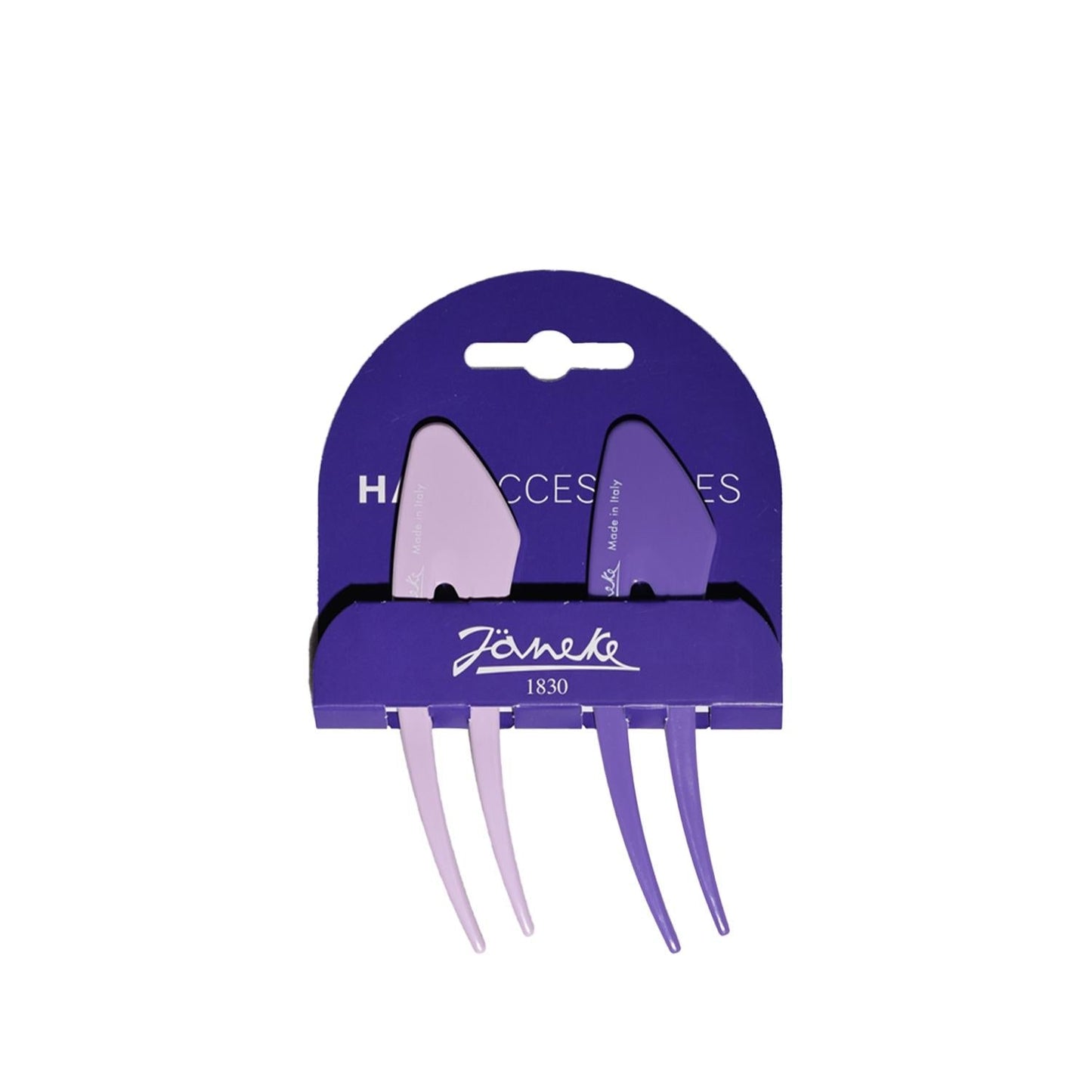 Janeke Small Purple Hair Clips Gentle Hold 2-Pack
