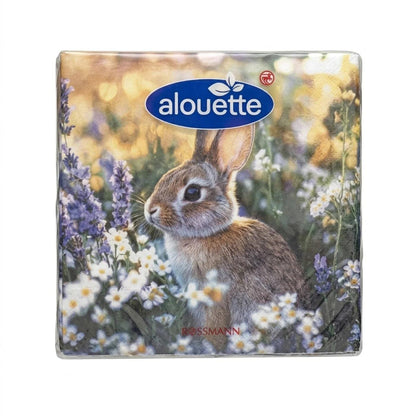 Alouette Spring Rabbit Cocktail Napkins 26x26cm 20-Pack