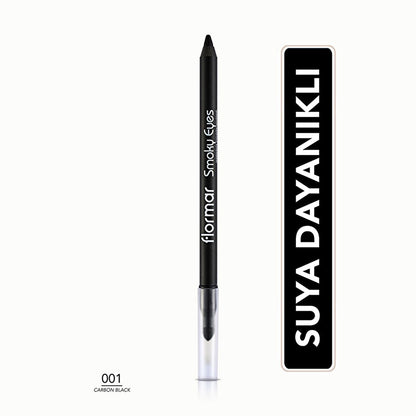Flormar Smoky Eyes Carbon Black Waterproof Eyeliner - Rich Pigmentation for Stunning Eye Makeup | Ideal for Women and Teenagers