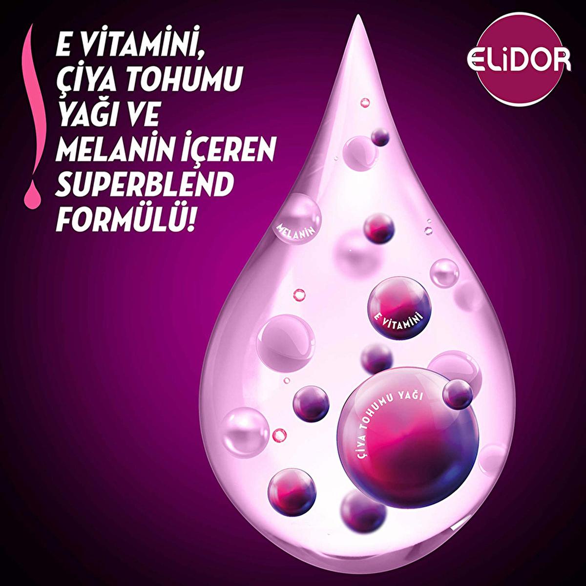 Elidor Brunette Hair Shampoo for Dark Hair Shine - E Vitamin & Chia Seed Oil - Strengthening & Revitalizing - 13.53 fl oz