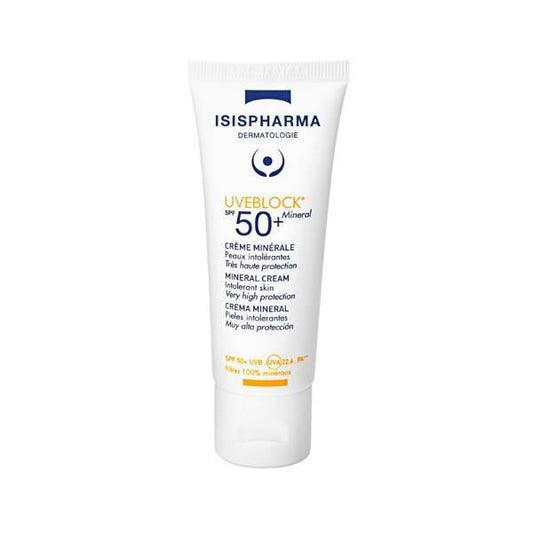Isis Pharma Uveblock Mineral Sunscreen SPF50+ - High Protection, 100% Mineral Filters, Lightweight