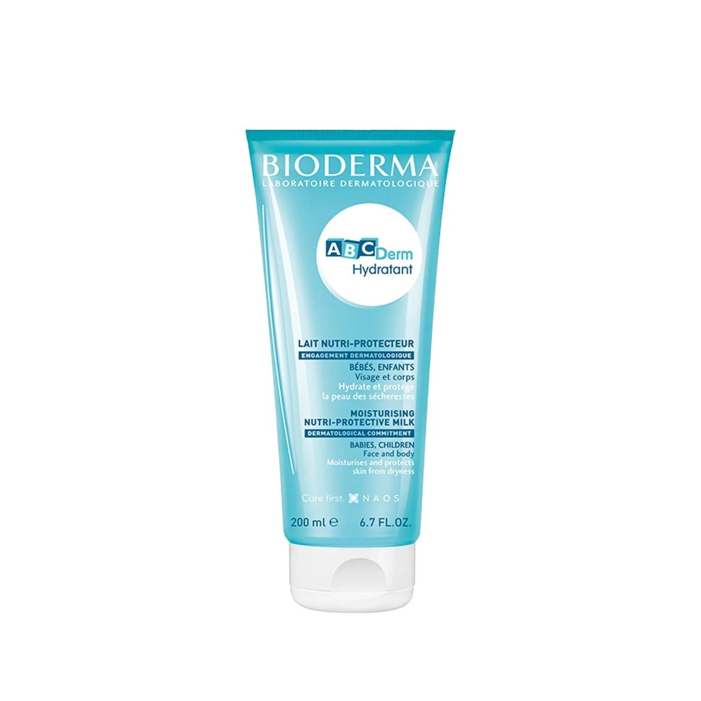 Bioderma ABCDerm Moisturizing Milk - Dermatologically Tested Hydrating Skincare for Sensitive Skin, 6.76 fl oz