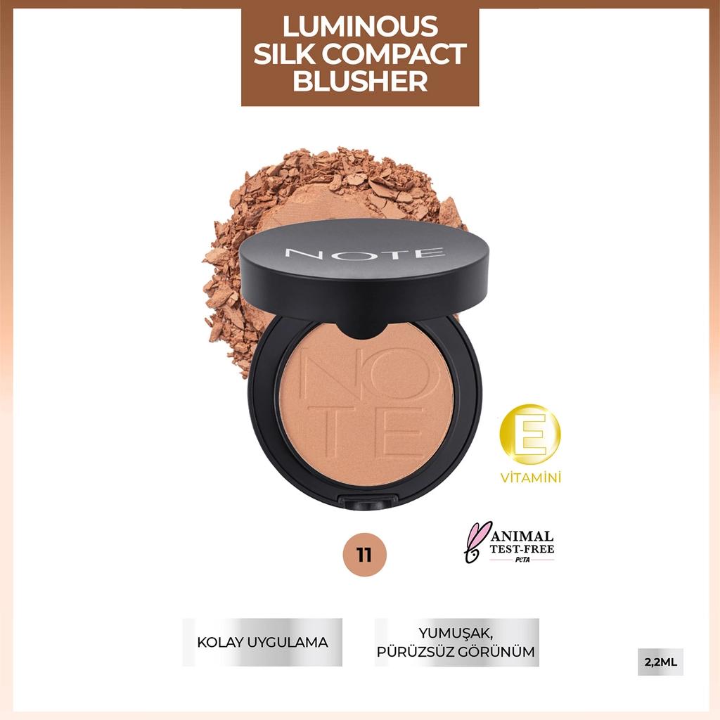 Note Luminous Silk Compact Blusher 11 Sunset for Radiant Glow