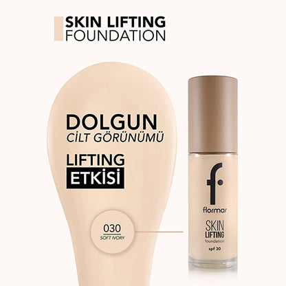 Flormar Anti-Aging Foundation Makeup - Natural Finish, SPF 30, Creamy Texture | Flormar Skin Lifting