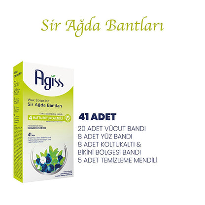 Agiss Sensitive Skin Wax Strips for Body Hair Removal - Gentle, Effective, Natural Ingredients