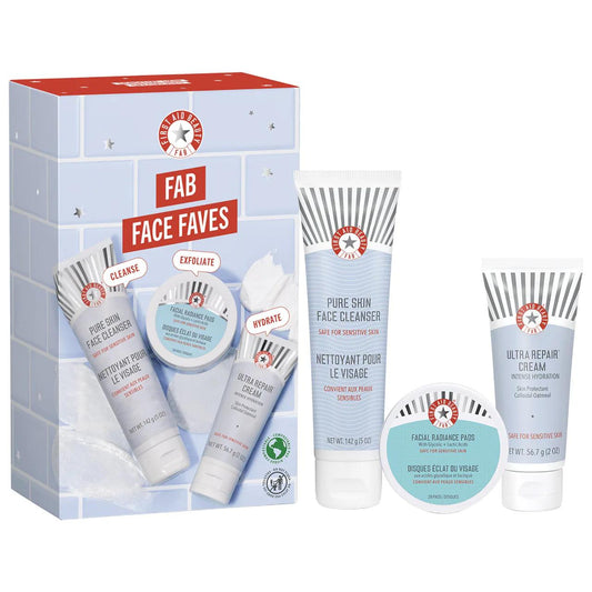 FAB Face Faves Skincare Gift Set for Sensitive Skin - Vegan, Gluten-Free, Cruelty-Free Skincare Routine