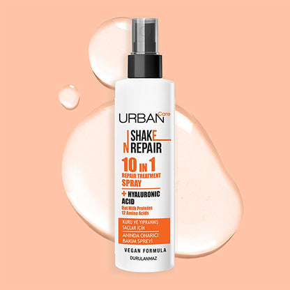 Urban Care Shake N Repair: 10-in-1 Leave-In Hair Care Spray - Heat Protection, Damage Repair, Frizz Control, Vegan - 6.76 fl oz