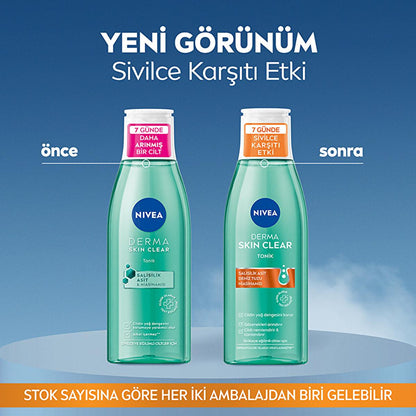 Nivea Derma Skin Clear Anti-Acne Facial Toner - Salicylic Acid (BHA) & Niacinamide - Pore Cleansing, Oil Control, and Skin Revitalizing Toner for Acne-Prone & Oily Skin