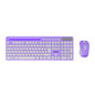 Everest Purple White Wireless Keyboard and Mouse Set KM-730 - Clutter-Free Computing, Adjustable DPI, Power Saving Mode
