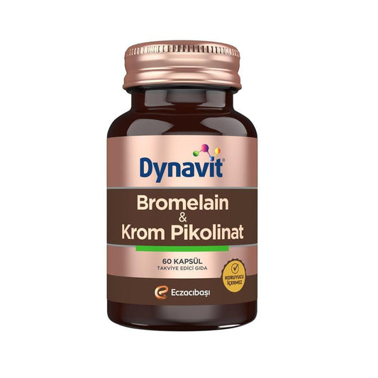 Dynavit Bromelain Chromium Picolinate Dietary Supplement for Digestive Health - 60 Capsules