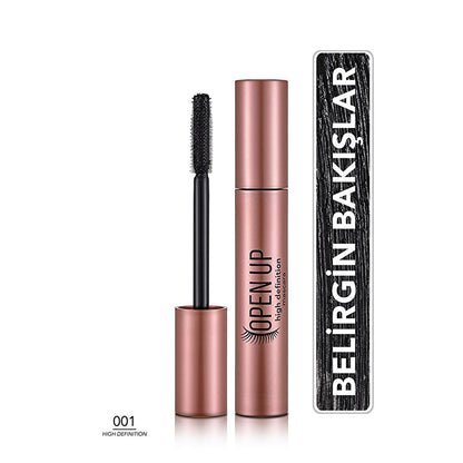 Flormar Open Up HD Mascara - Long-Lasting, Matte Finish, Silicone Brush for Separation and Volume