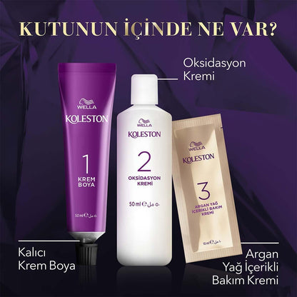 Wella Koleston Intense Hair Dye - 100% Grey Coverage, Long-Lasting Color with Argan Oil