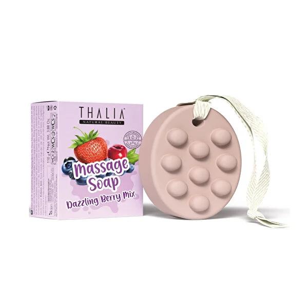 Thalia Dazzling Berry Mix Massage Soap - Almond Oil Enriched, Exfoliating & Moisturizing Soap for Healthier Skin