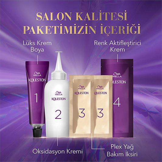 Wella Koleston Hair Dye Kit - Long-Lasting Cool-Toned Hair Color with Nourishing Benefits