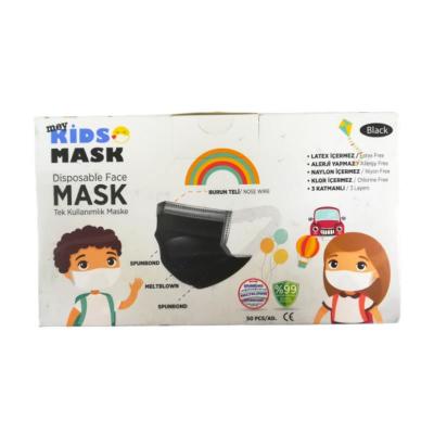 Lidya Pharma Kids Black Face Mask - Medium | 50 Pack