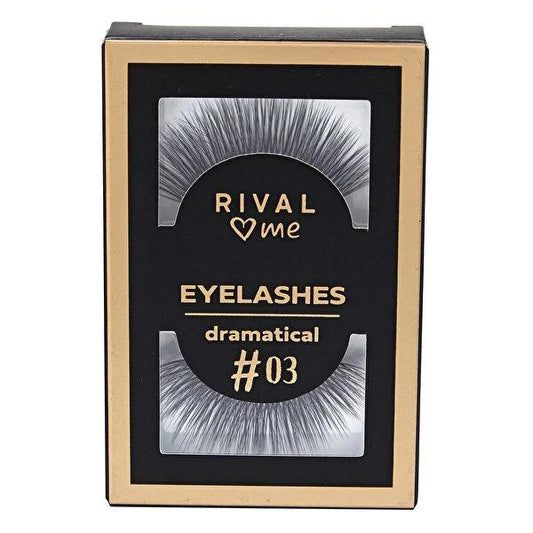 Rival Loves Me False Eyelashes No:03 Dramatical - Natural Look, Includes Adhesive, Enhances Beauty