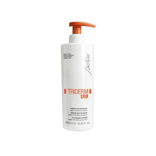 BioNike Triderm AD Cleansing Cream - Gentle Shampoo and Body Wash for Sensitive Skin, Moisturizing Cleanser, 16.91 fl oz