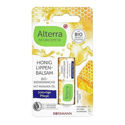Alterra Organic Honey Lip Balm with Manuka Oil: Natural Moisturizing Lip Care for Dry, Chapped Lips | Lip Protection