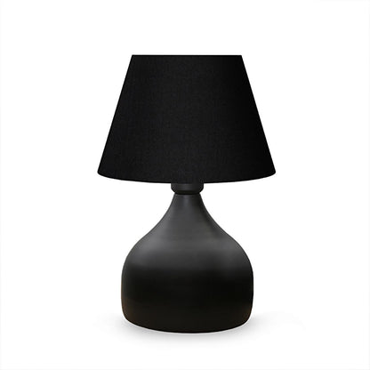 Homing Milano Metal Body Black Fabric Shade Table Lamp - Modern Home Decor Lighting with Adjustable Cord
