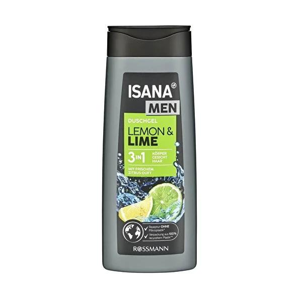 Isana 3-in-1 Shower Gel for Body, Face, and Hair - Refreshing Citrus Scent, Dermatologically Tested, Microplastic-Free