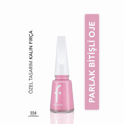 Flormar Nail Enamel High Pigment Polish 554 Pink Diamond