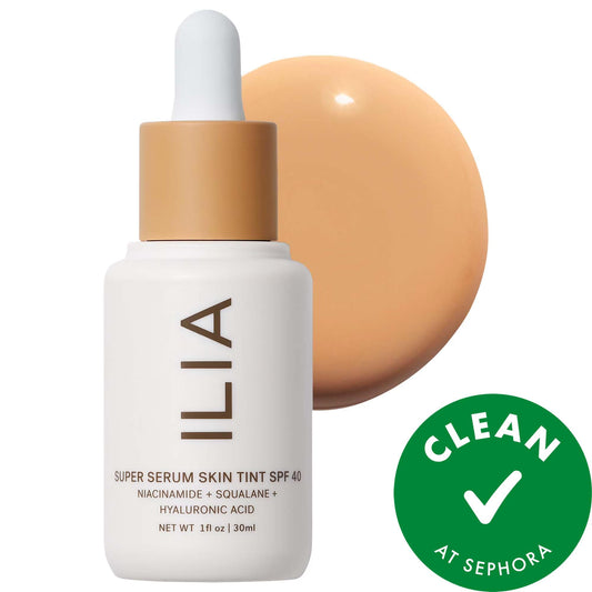 ILIA Super Serum Skin Tint SPF 40: Light Coverage, Dewy Finish Foundation with Squalane, Niacinamide & Hyaluronic Acid - Clean Beauty