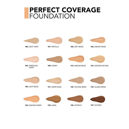 Flormar Perfect Coverage Foundation 105 Porcelain Ivory: Flawless Finish, 12-Hour Wear, and SPF 15 Protection