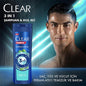 Clear Men 3-in-1 Menthol Refreshing Shampoo, Shower & Face Wash: Combat Dandruff, Cleanse & Invigorate - All In One.