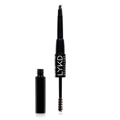 LYKD Double Sided Brow Kit Brunette 302 - Precise Eyebrow Grooming with Pencil & Mascara