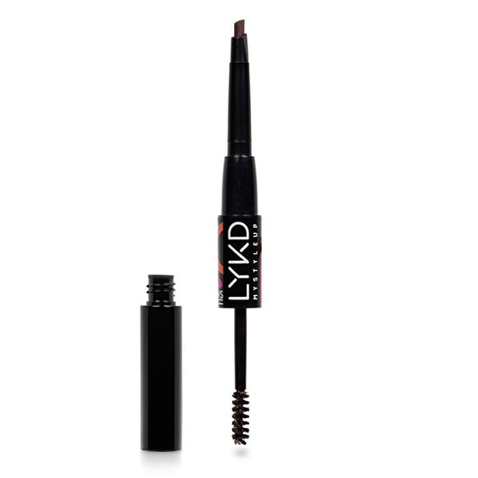 LYKD Double Sided Brow Kit Brunette 302 - Precise Eyebrow Grooming with Pencil & Mascara