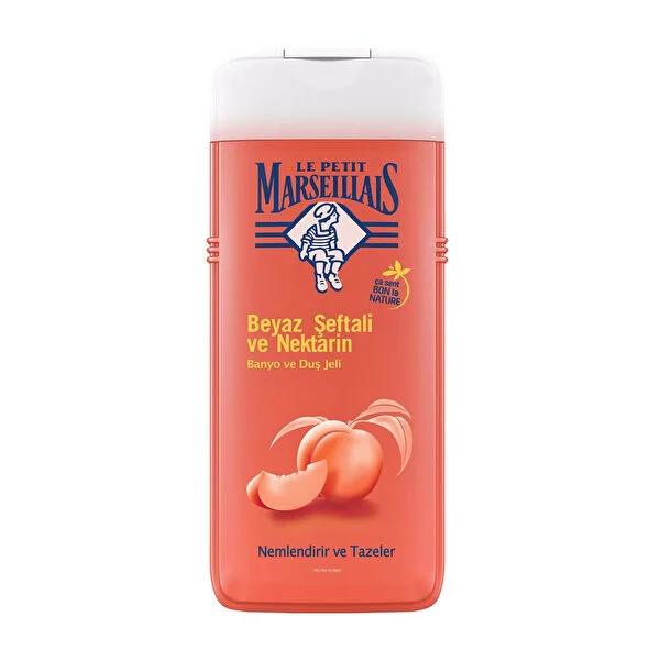 Le Petit Marseillais White Peach & Nectarine Shower Gel - Moisturizing Body Wash for Soft Skin