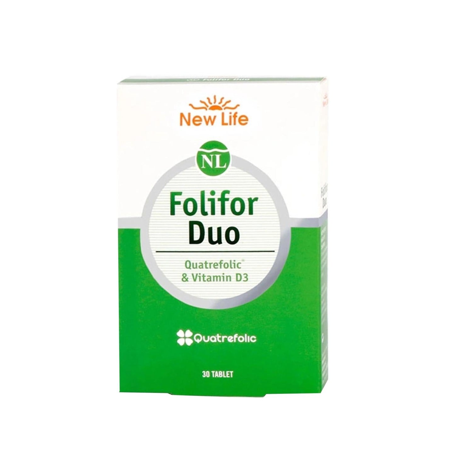 New Life Folic Acid and Vitamin D3 Dietary Supplement - 30 Tablets for Prenatal Support and Bone Health