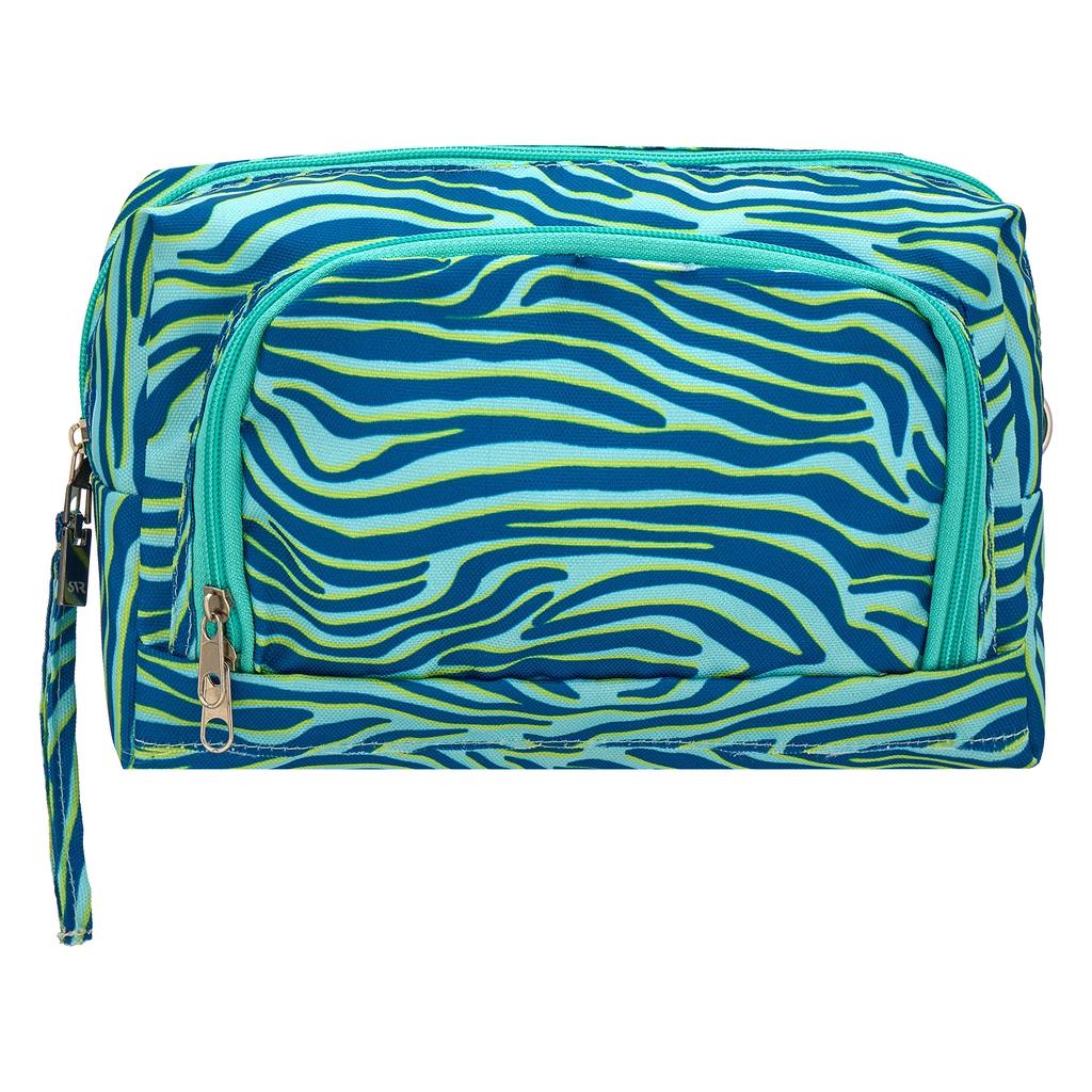 Eklips Blue & Green Zebra Print Travel Bag