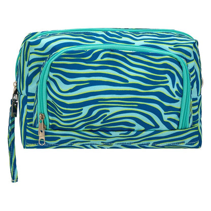 Eklips Blue & Green Zebra Print Travel Bag
