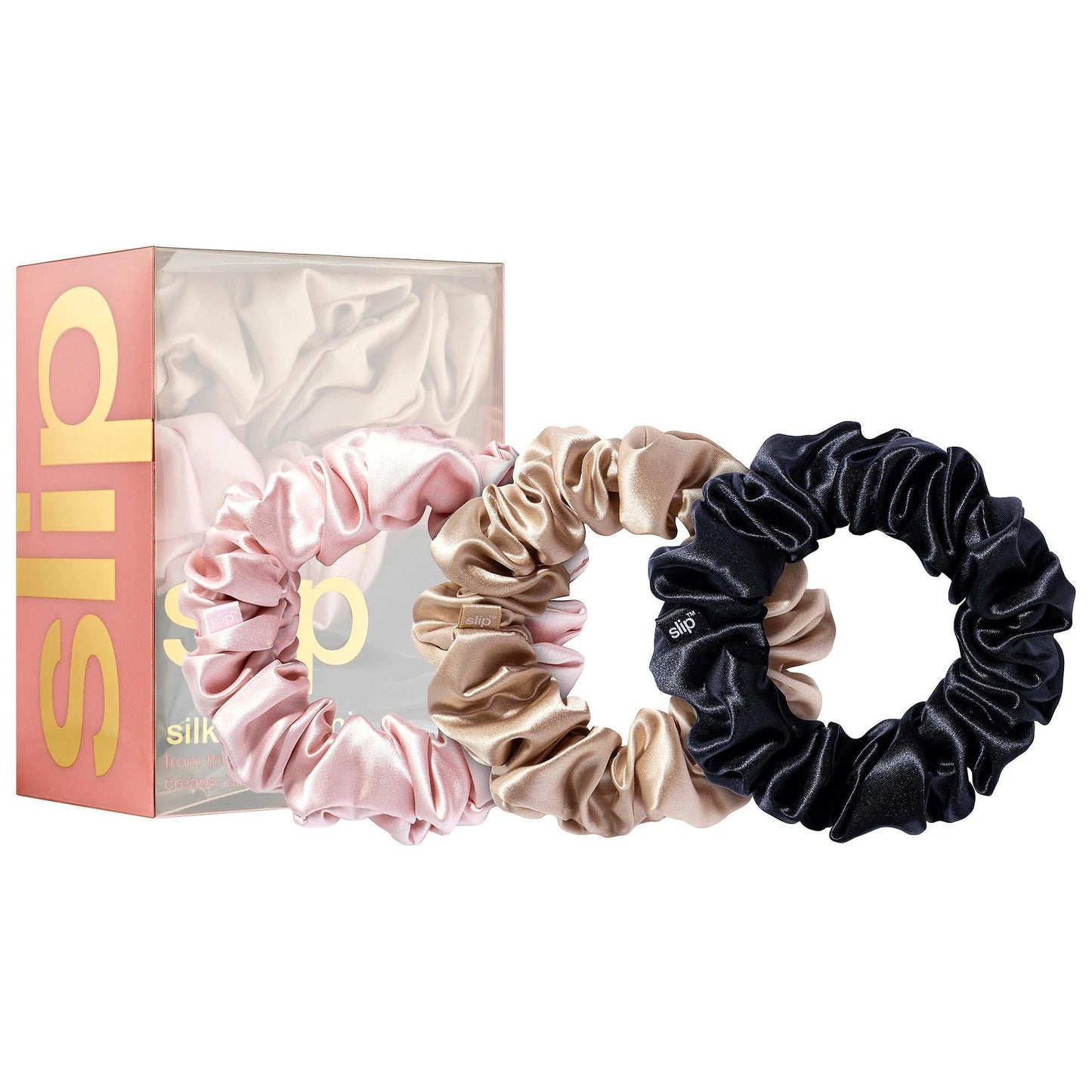 Slipsilkª Large Silk Scrunchies - 3 Pack: Gentle, Damage-Free Hair Ties for Crease-Free Styles | Premium Hair Accessories