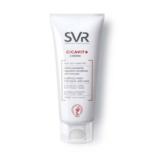 SVR Cicavit+ Creme 100ml - Soothing Moisturizing Cream for Irritated Skin, Non-Greasy, Suitable for Babies, Children, and Adults