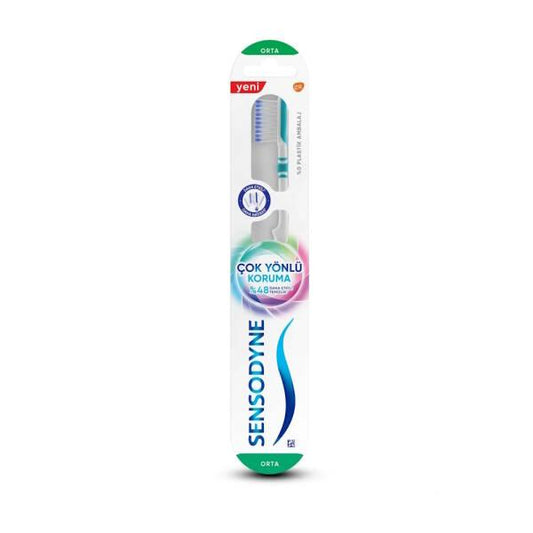 Sensodyne Toothbrush for Sensitive Teeth - Gentle Multi-Directional Brushing, Medium Bristle Hardness