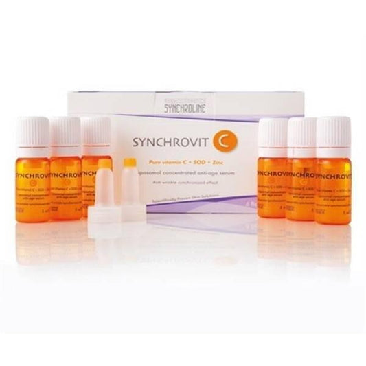 Synchroline Anti-Aging Serum - Synchrovit C Serum 6x5ml for Reduced Signs of Aging, Improved Skin Appearance